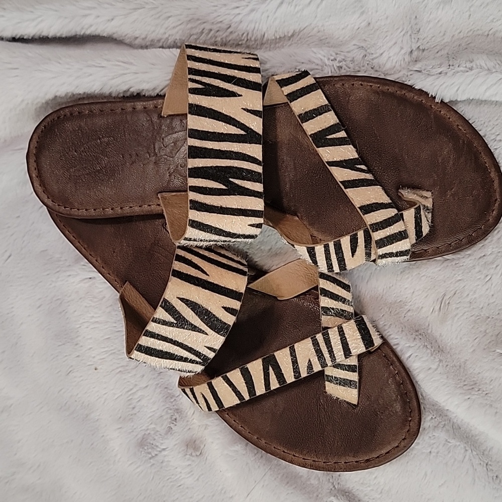 Seven7 Zebra Fur Sandal